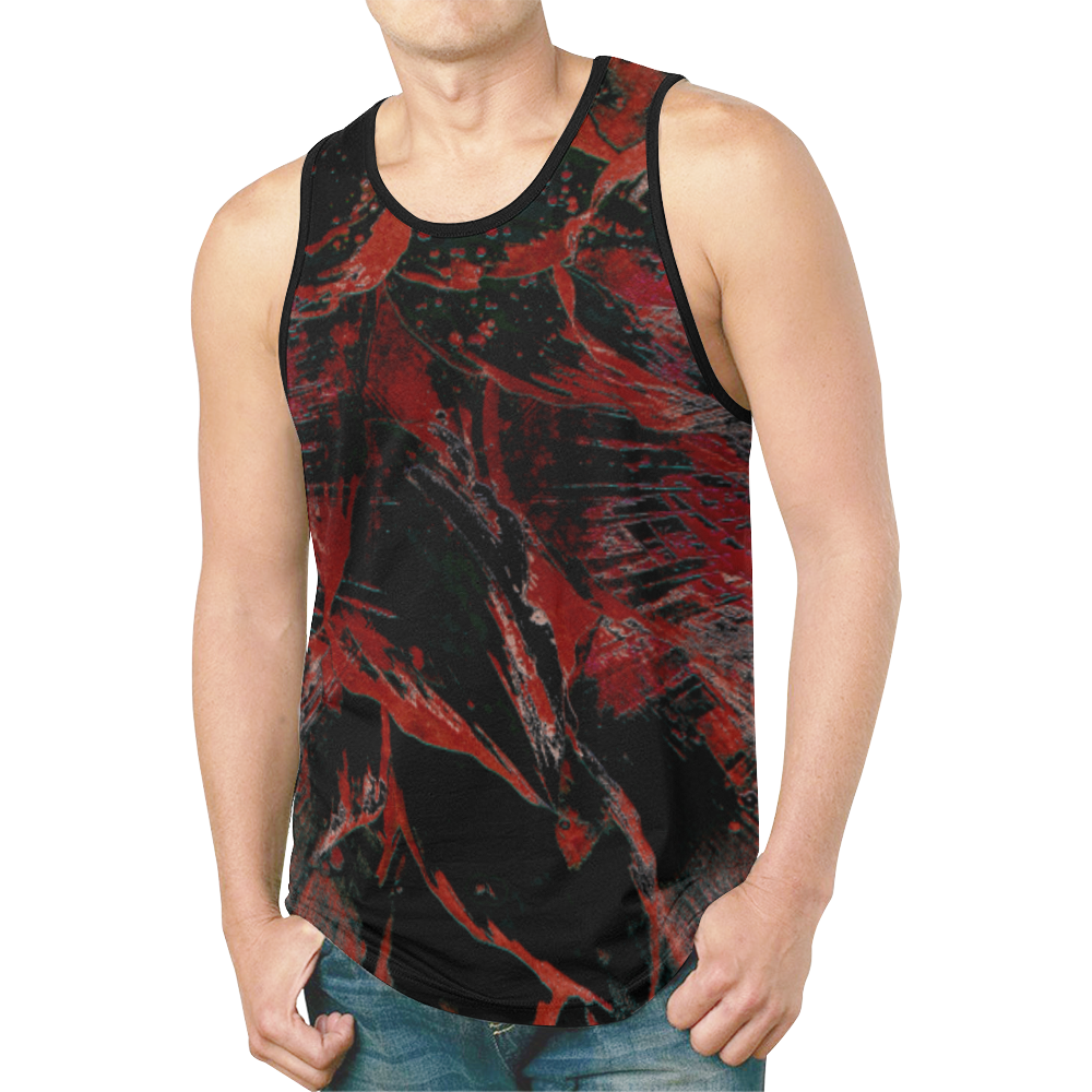 100 wheelVibe_8500 21 DIRTY BLACK RED New All Over Print Tank Top for Men (Model T46)