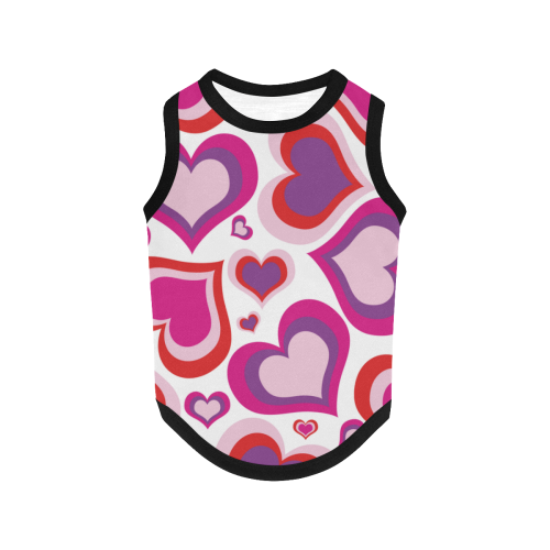 HEARTS PINK AND RED All Over Print Pet Tank Top