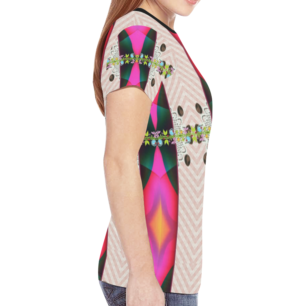wraped tee-tshirt-with pattern-annabellerockz New All Over Print T-shirt for Women (Model T45)