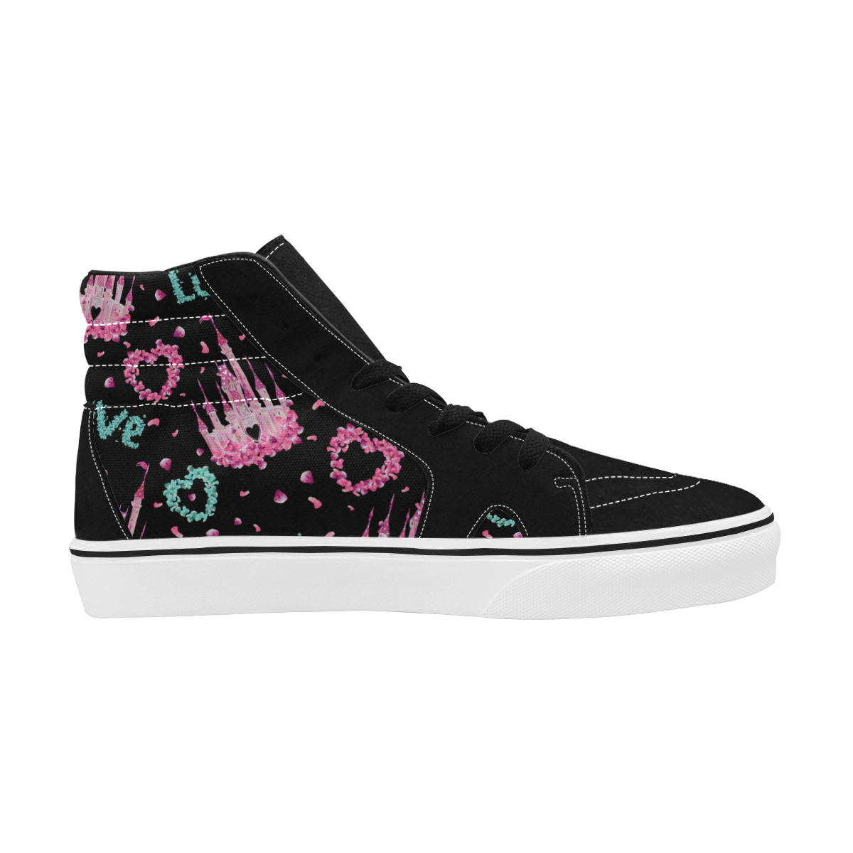 mickeylove10hightopvan Women's High Top Skateboarding Shoes (Model E001-1)