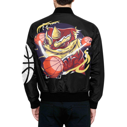 Chinese Lion Strike 2020 All Over Print Quilted Bomber Jacket for Men (Model H33)