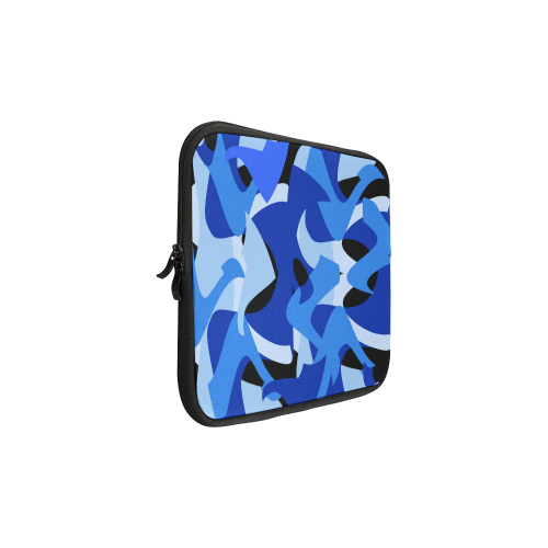 Camouflage Abstract Blue and Black Laptop Sleeve 11''
