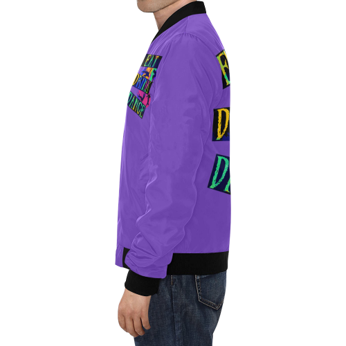 Break Dancing Colorful / Purple All Over Print Bomber Jacket for Men/Large Size (Model H19)