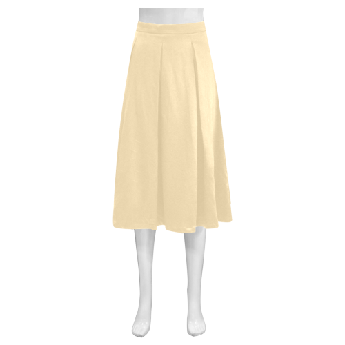 color moccasin Mnemosyne Women's Crepe Skirt (Model D16)