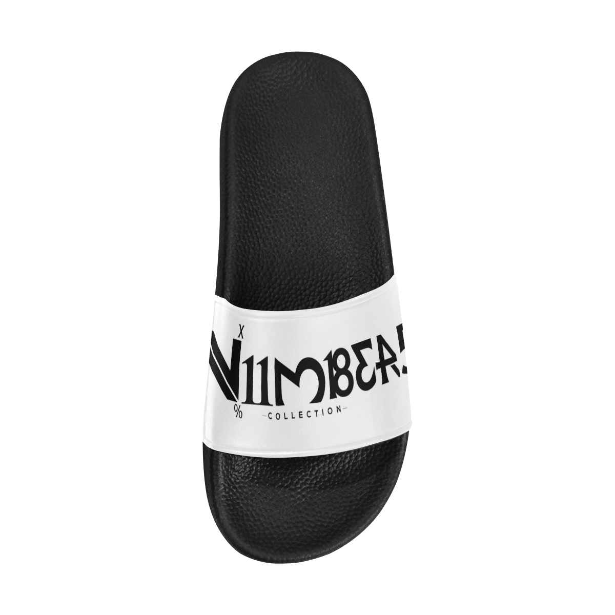 NUMBERS Collection Black/White Men's Slide Sandals (Model 057)