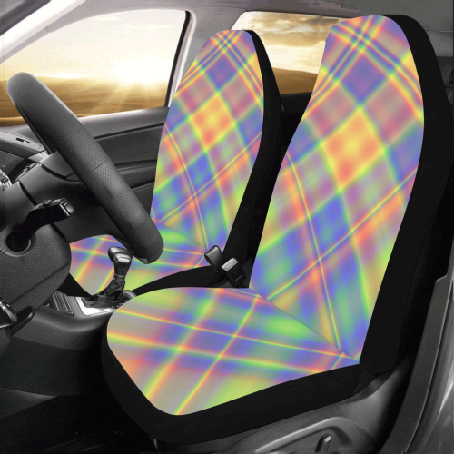 Blurred Plaid Car Seat Covers (Set of 2)