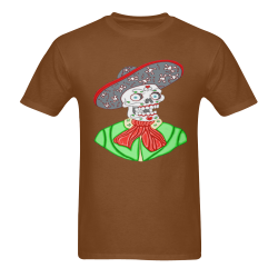Mariachi Sugar Skull Brown Men's T-Shirt in USA Size (Two Sides Printing)