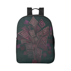 Psychedelic 3D Square Spirals - pink and orange Popular Fabric Backpack (Model 1683)