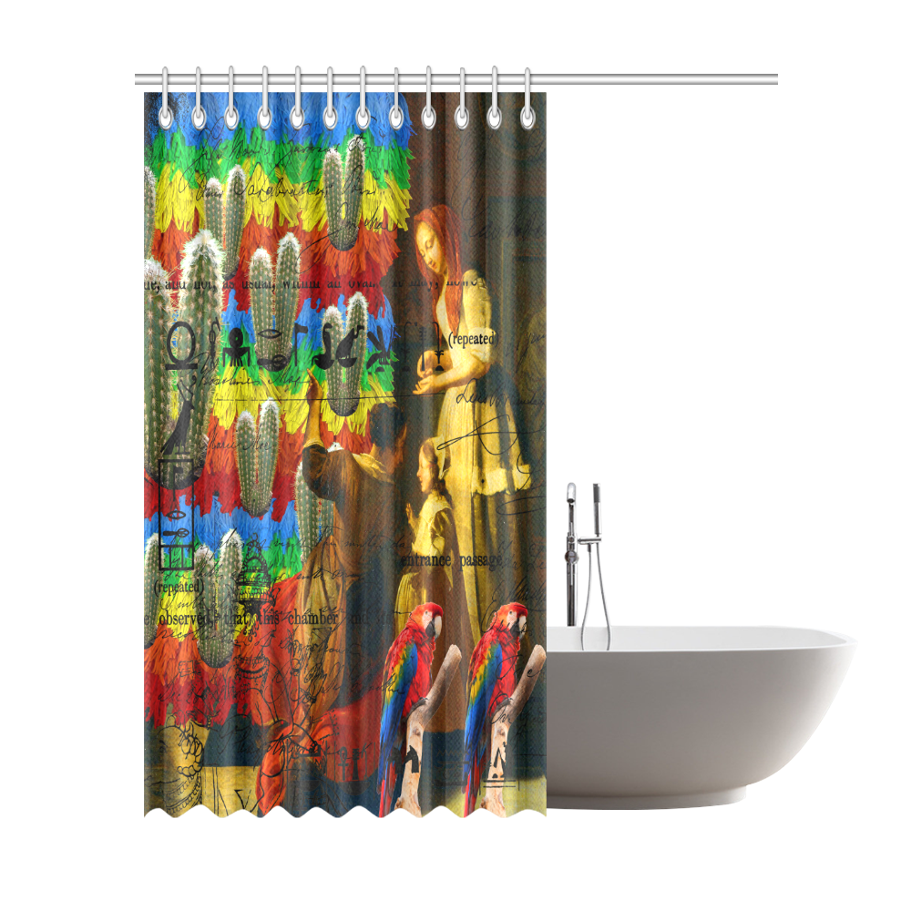 AND THIS, IS THE RAINBOW BRUSH CACTUS. II Shower Curtain 72"x84"