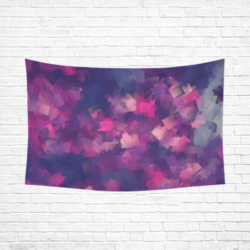 purple pink magenta cubism #modern Cotton Linen Wall Tapestry 90"x 60"