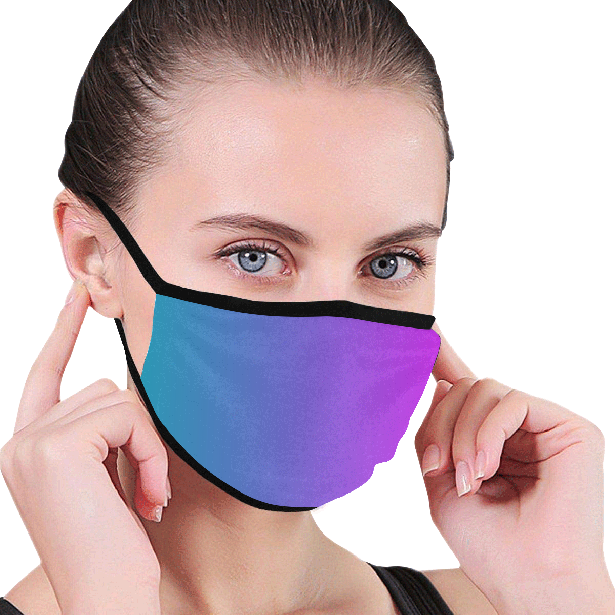 Fuschia and Turquoise  Ombre Mouth Mask