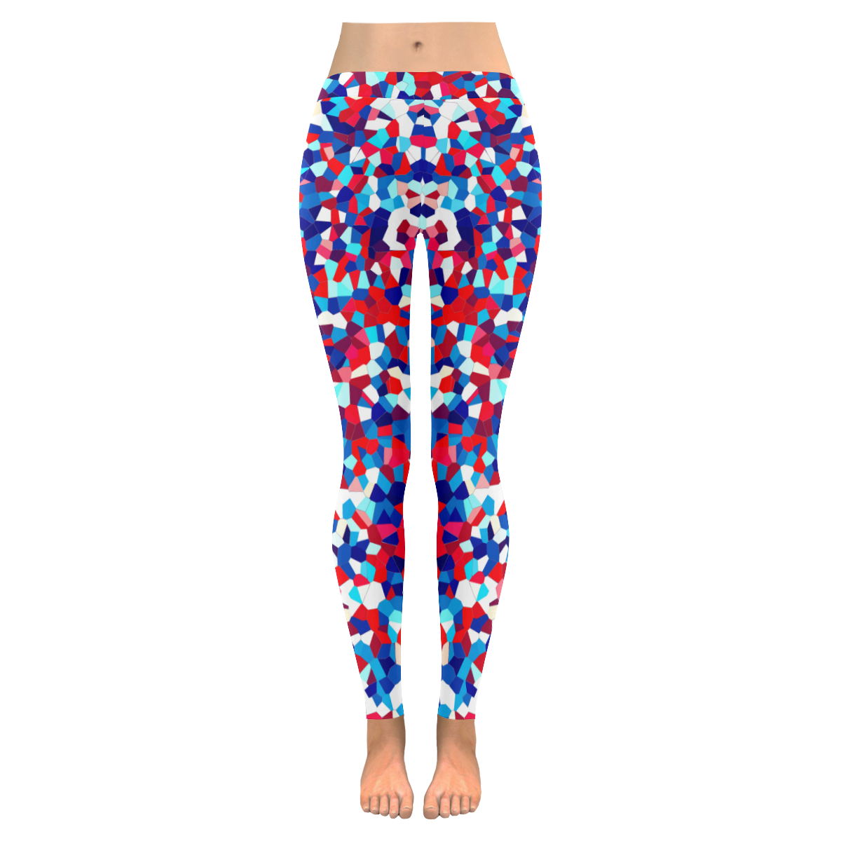 geometric pattern Women's Low Rise Leggings (Invisible Stitch) (Model L05)