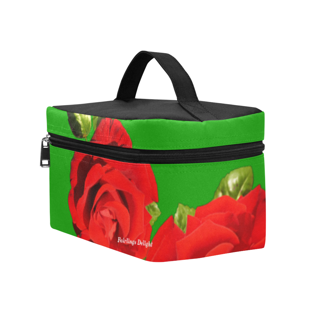 Fairlings Delight's Floral Luxury Collection- Red Rose Cosmetic Bag/Large 53086a5 Cosmetic Bag/Large (Model 1658)