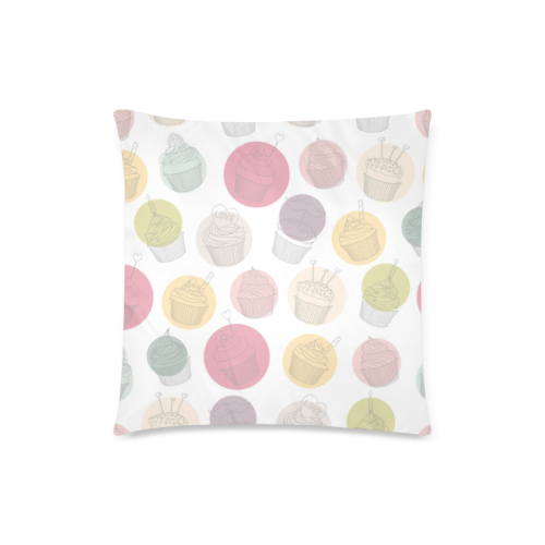 Colorful Cupcakes Custom Zippered Pillow Case 18"x18"(Twin Sides)