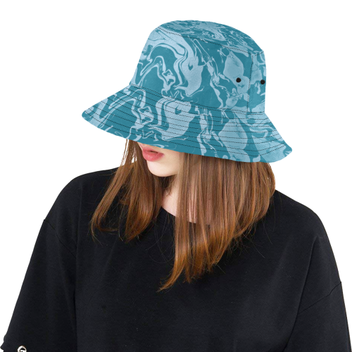 Cool Breeze - light blue swirl bucket hat diy personalize All Over Print Bucket Hat