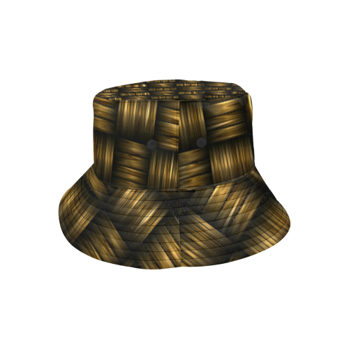 Golden Black Weave All Over Print Bucket Hat