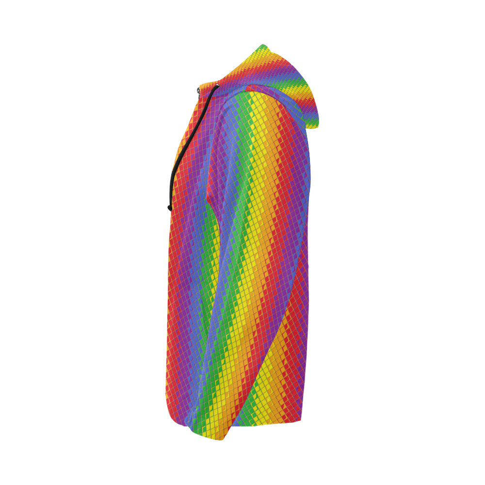 Rainbow Pattern by K.Merske All Over Print Full Zip Hoodie for Men (Model H14)