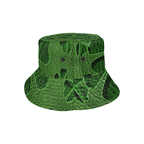 Leather-Look Irish Cloverball All Over Print Bucket Hat