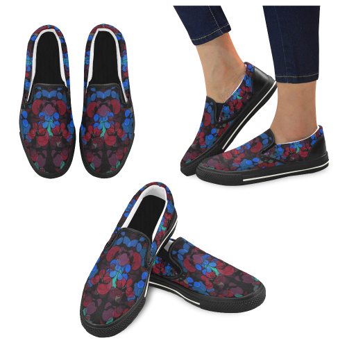 zappwaits good feeling 5 Women's Slip-on Canvas Shoes/Large Size (Model 019)
