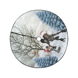 Christmas cute bird and horse Christmas Tree Skirt 47" x 47"