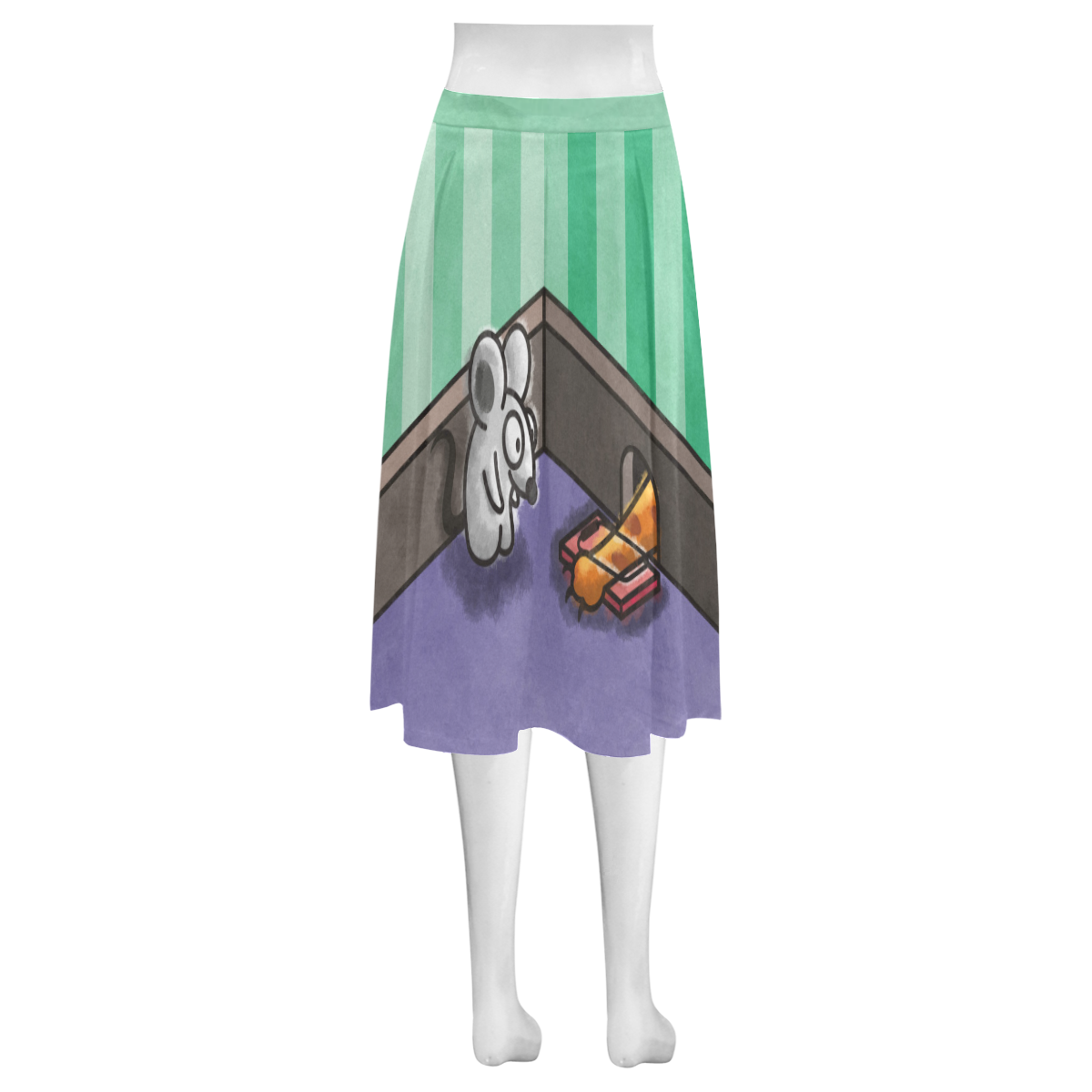 Dumb Cat Mnemosyne Women's Crepe Skirt (Model D16)