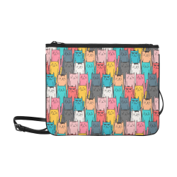 Cartoon Cat Pattern Slim Clutch Bag (Model 1668)