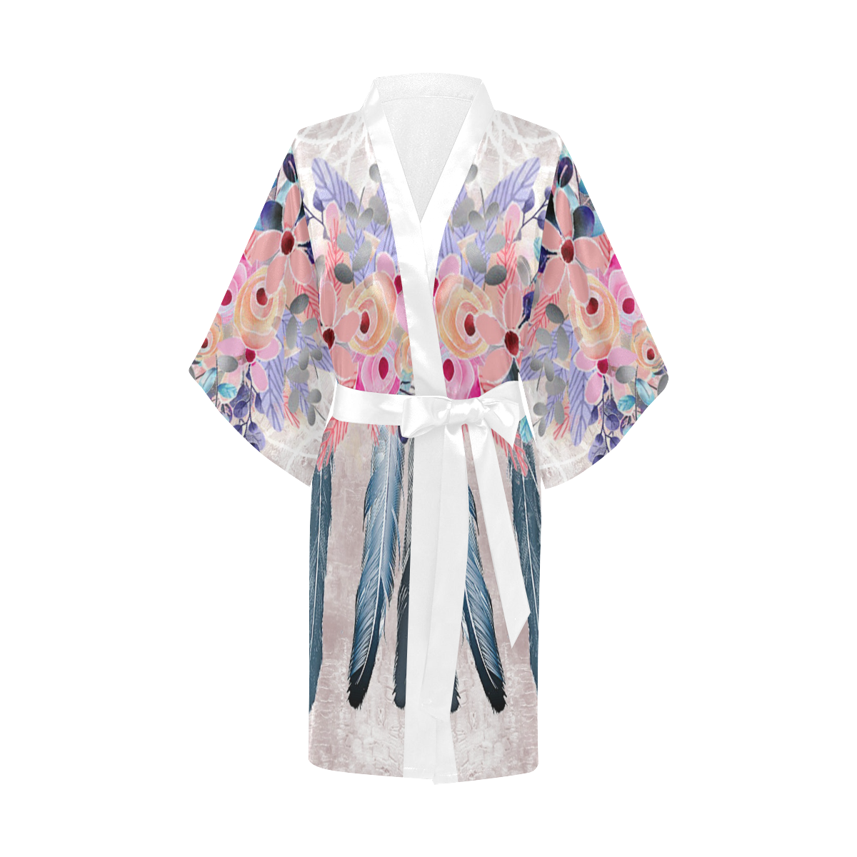 pink dreamcatcher floral Kimono Robe