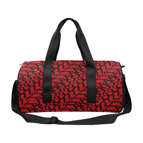 NUMBERS Collection 1234567 Black/ Red Duffle Bag (Model 1679)
