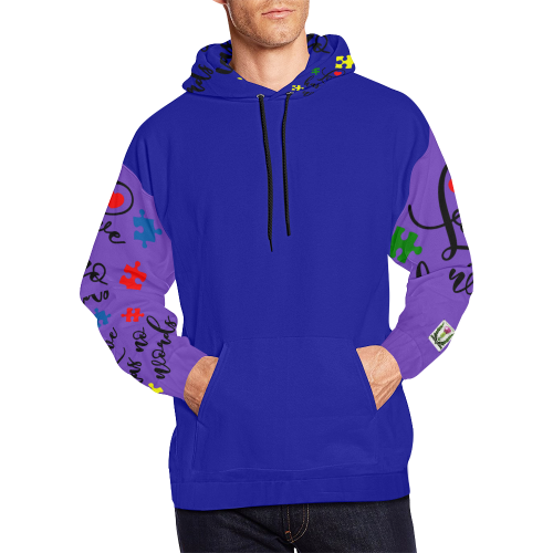 Fairlings Delight's Autism- Love has no words Men's Hoodie 53086Hh2 All Over Print Hoodie for Men (USA Size) (Model H13)