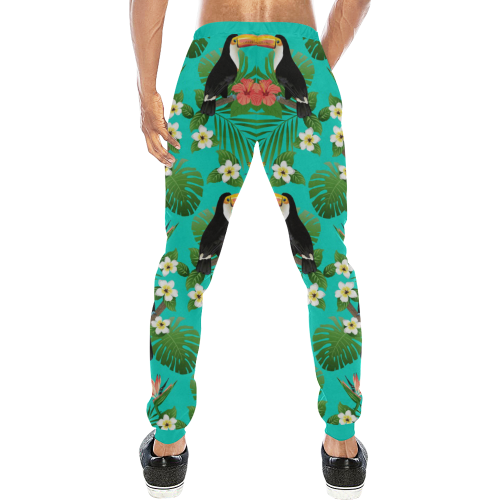 Tropical Summer Toucan Pattern Men's All Over Print Sweatpants (Model L11)