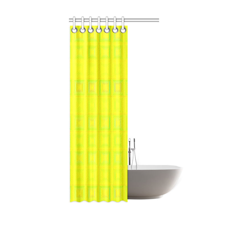 Yellow multicolored multiple squares Shower Curtain 36"x72"
