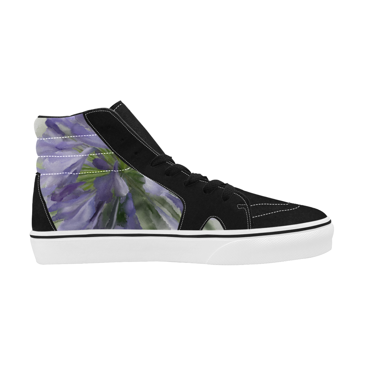 Delicate Violet Flower, Floral Watercolor Women's High Top Skateboarding Shoes (Model E001-1)