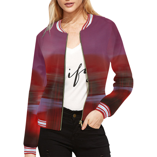 Industrial All Over Print Bomber Jacket for Women (Model H21)