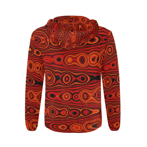 Brown Abstract Pattern All Over Print Full Zip Hoodie for Men (Model H14)