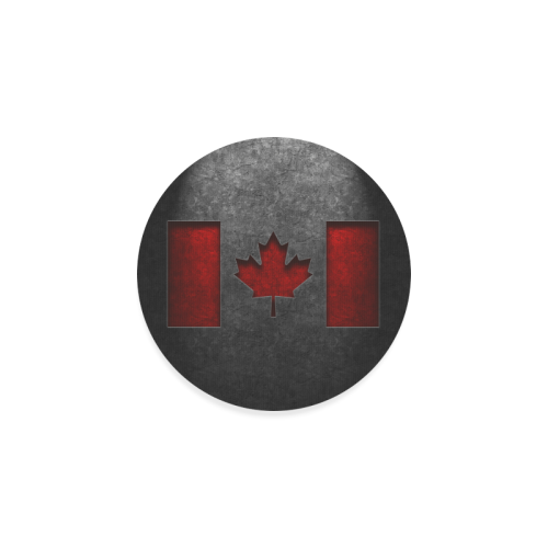 Canadian Flag Stone Texture Round Coaster