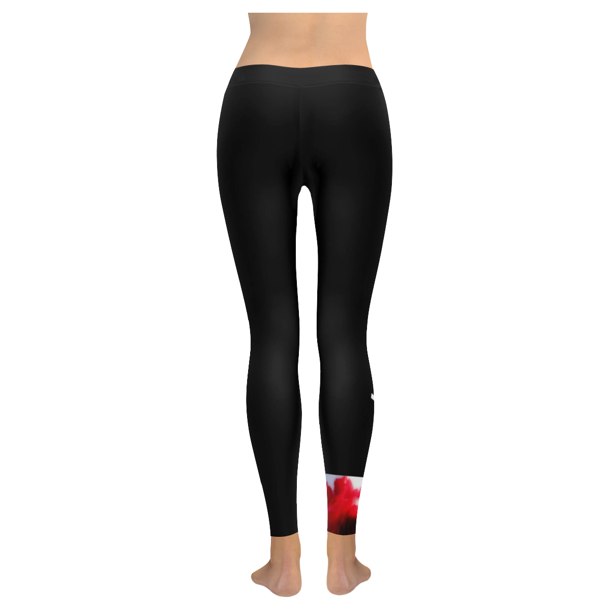 Red Rose #LoveDreamInspireCo Women's Low Rise Leggings (Invisible Stitch) (Model L05)