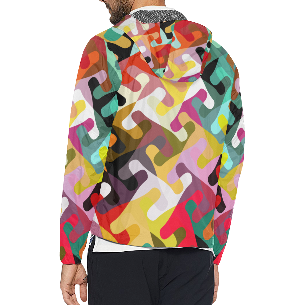 Colorful shapes Unisex All Over Print Windbreaker (Model H23)