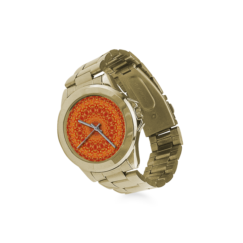 Love and Romance Golden Bohemian Hearts Custom Gilt Watch(Model 101)