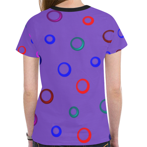 Circles deep New All Over Print T-shirt for Women (Model T45)