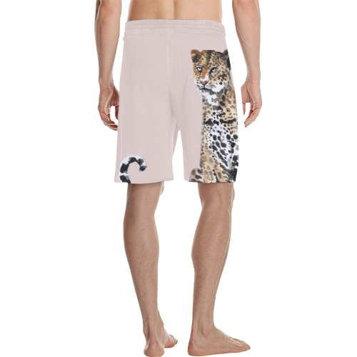 Rodger Leopard on Sand Men's All Over Print Casual Shorts (Model L23)