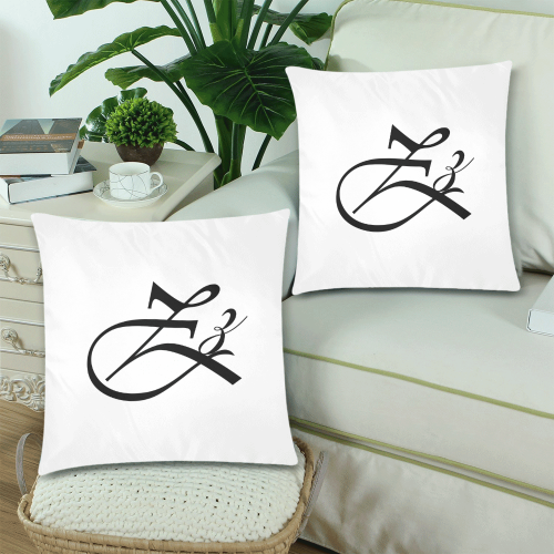 Alphabet Z by Jera Nour Custom Zippered Pillow Cases 18"x 18" (Twin Sides) (Set of 2)