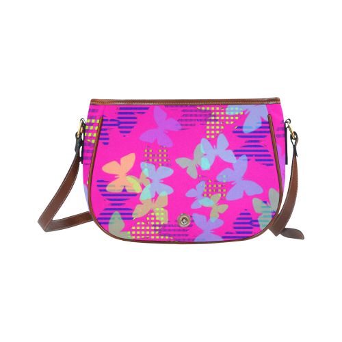 Colorful Butterflies ZF Saddle Bag/Large (Model 1649)