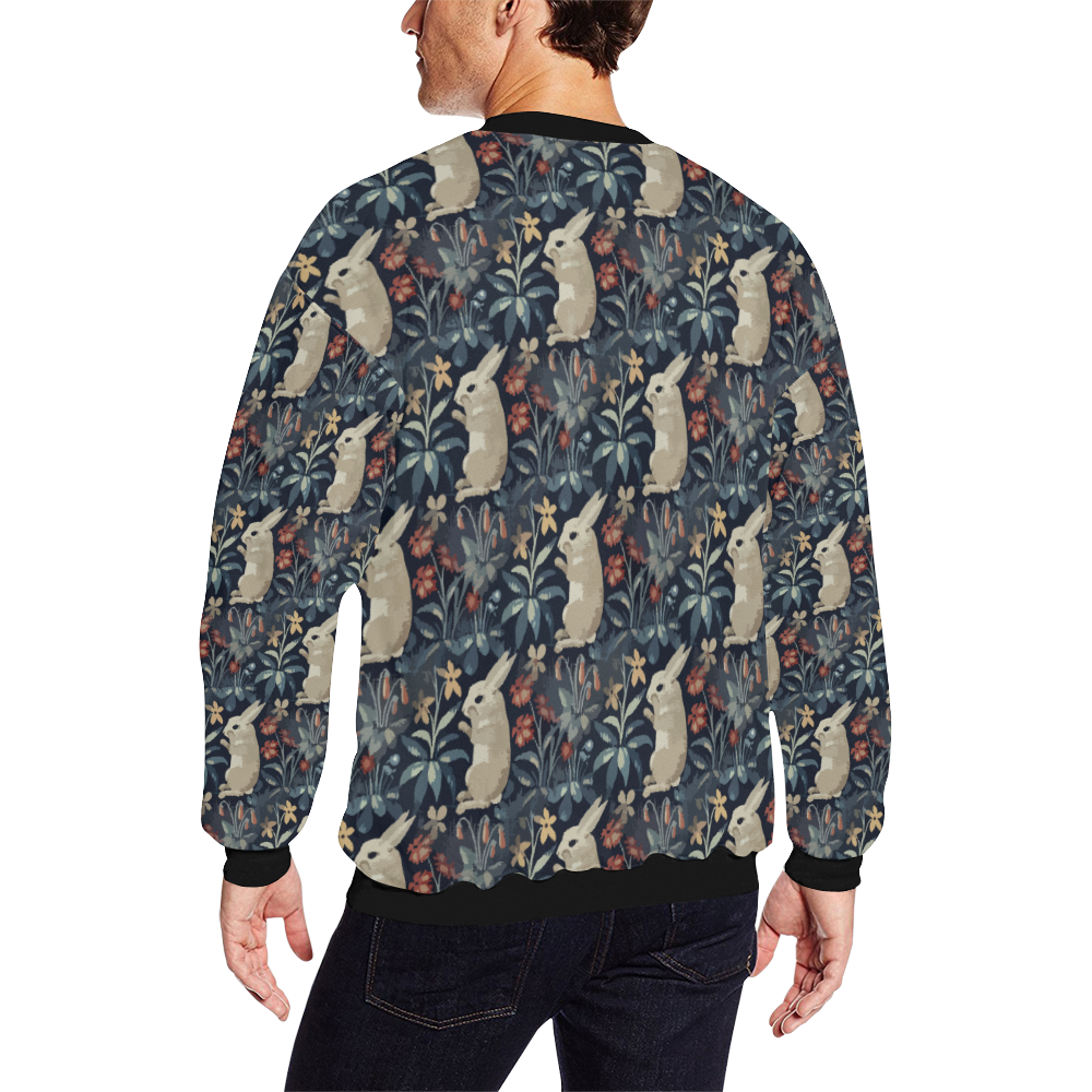 Medieval Bunny All Over Print Crewneck Sweatshirt for Men (Model H18)