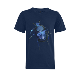 Low poly geometrical blue bug Men's V-Neck T-shirt  Big Size(USA Size) (Model T10)