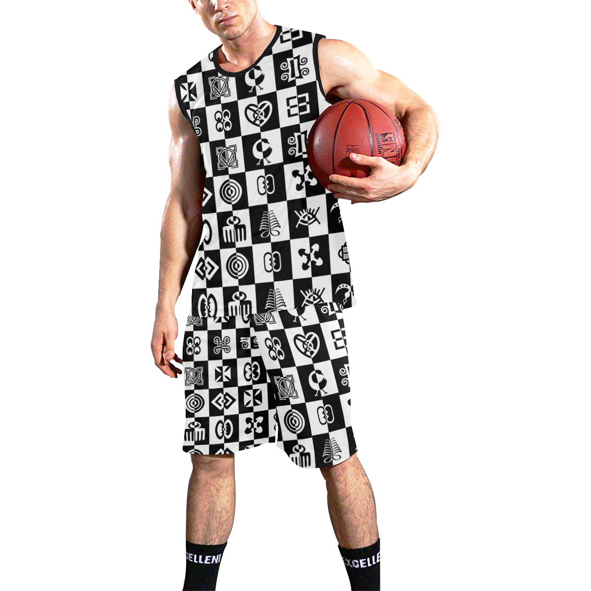 ADINKRA CHECKMATE All Over Print Basketball Uniform