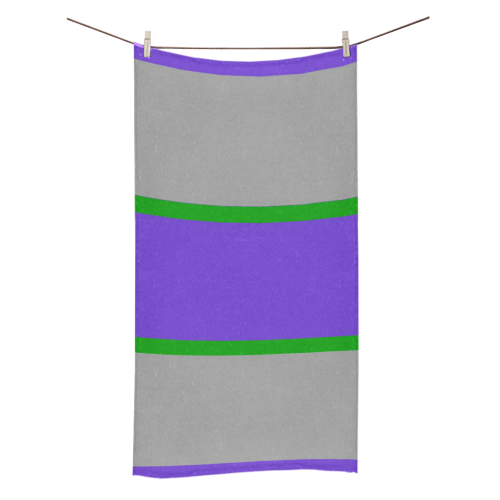 Purple, Gray and Green Stripes Bath Towel 30"x56"