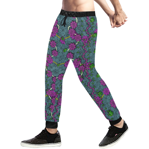 the most beautiful flower forest on earth Men's All Over Print Sweatpants/Large Size (Model L11)