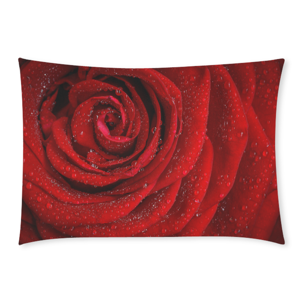Red rosa Custom Rectangle Pillow Case 20x30 (One Side)