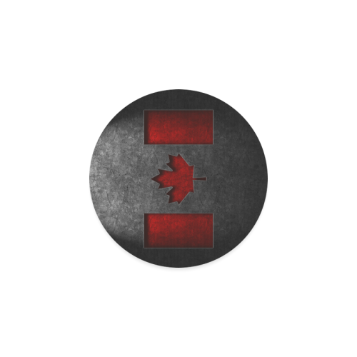 Canadian Flag Stone Texture Round Coaster