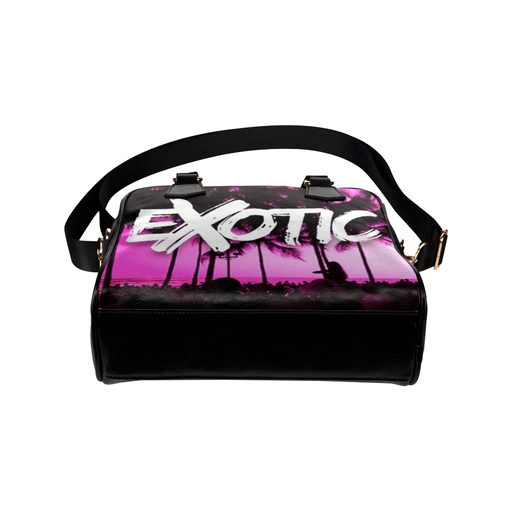 Paris Raven Exotic Pink Rave Metallic Shoulder Handbag (Model 1634)